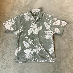 Men's XL Floral Short-Sleeved Button-Up Shirt